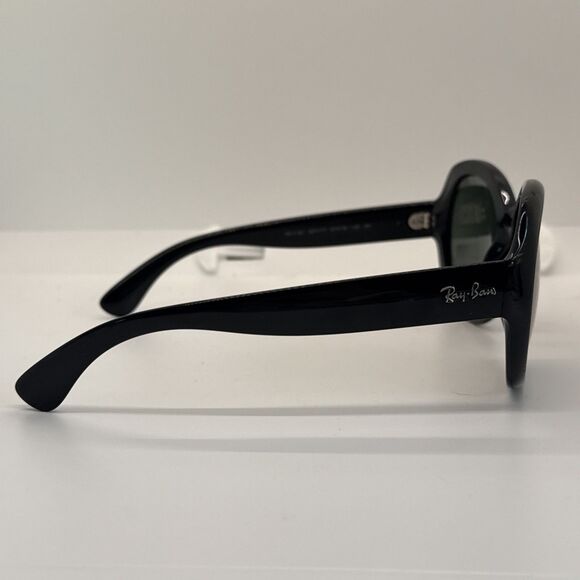 Ray Ban RB4191 601/71 Black Round Gray Oversized Sunglasses 57-19 135 Jackie O - Picture 6 of 12